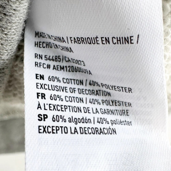 American Eagle Outfitters Sweatshirt Embroidered  Flowers Gray Size Large - Picture 7 of 8